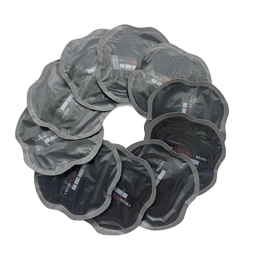 ZERINT TP-B03E 10 Pezzi 84 x 84 mm Toppa per Riparazione Forature Pneumatici per Auto, Camion, Autobus, Trattori e Veicoli Agricoli