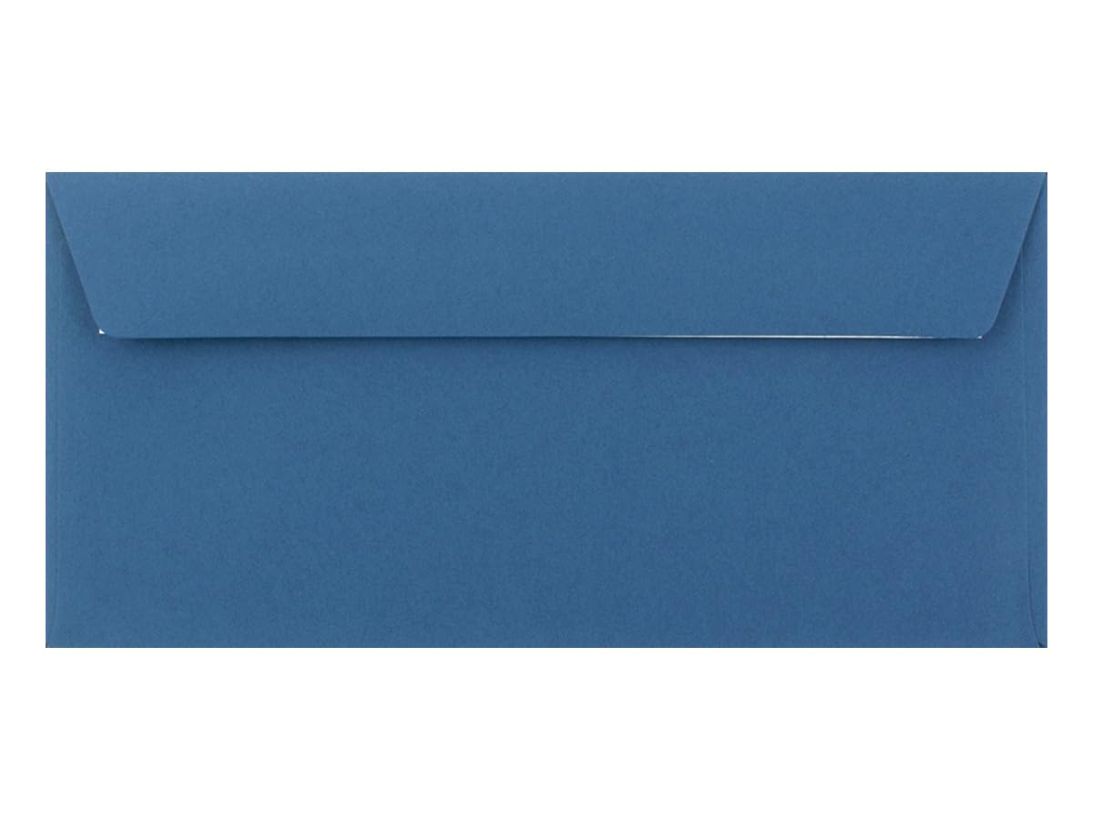 Enveloppes DIN Long Bleu Nuit 110 G/m² – 220×110 Mm, Fermeture Adhésive, Papier Teinté Masse – 100 Unités NEUSER