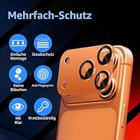 LiiLaa Kameraschutz für iPhone 17 Pro Max 5G, Volle Abdeckung Kamera Ring Abdeckung aus Metall - Cosmic Orange – Ansicht 3