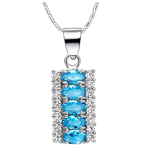 Pendentif géométrique en zircone bleu clair plaqué or pour sublimer vos tenues d'été