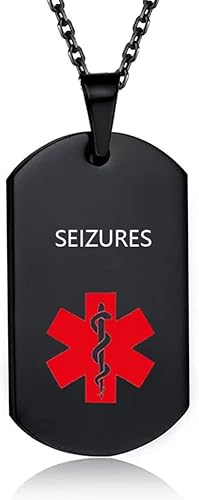 Collar de identificación de alerta médica para hombres y mujeres, acero inoxidable, etiqueta de identificación médica, collar de alerta médica de