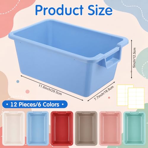 Thyle 12 Pieces Cubby Book Bins for Classroom, Handle, Morandi Color2 by Thyle - Used condition - Image 2