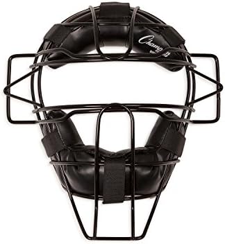 Champion Sports Adult Extended Throat Guard Baseball Mask for Umpires and Catchers, Black
