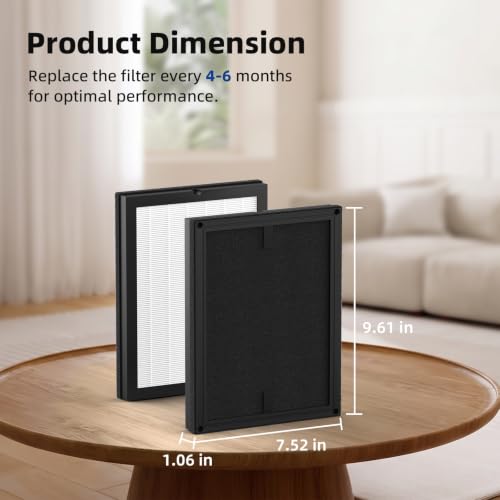 Image of 2 Pack 100i Replacement Filter Compatible with PuroAir 100i Air Purifier, 3-in-1 True HEPA High-Efficiency Activated Carbon Filter