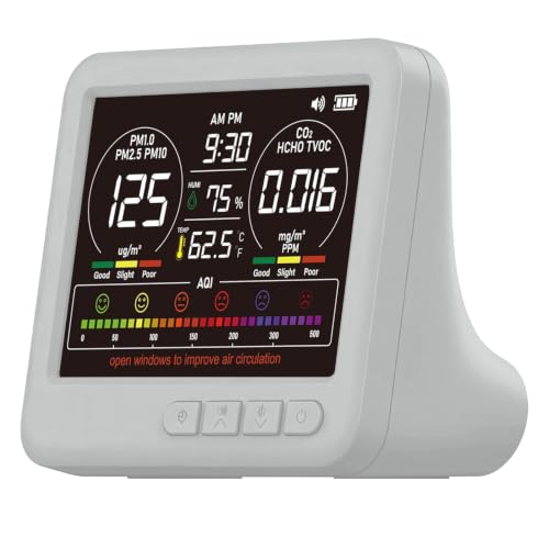 Image of 16-in-1 Indoor Air Quality Monitor, High-Precision Multi-Parameter Smart Air Quality Tester with HD Real-Time Color Screen, Portable Air Quality Monitor for Home, Office