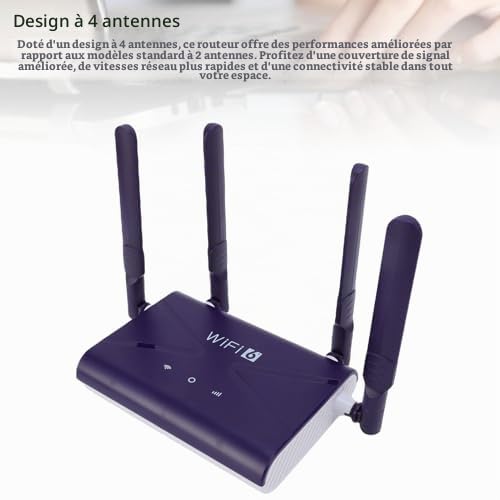 Routeur WiFi 6 Router 4G 5G CPE LTE Doud Band Gaming Routs, 2,4 GHz, 300 Mbps Déverrouiller Le Routeur Mobile WiFi Hotspot avec Emplacement pour Carte SIM pour Ordinateur