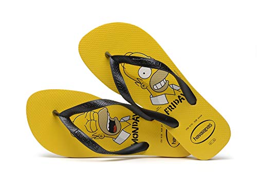 Chinelo Simpsons, Havaianas, Adulto Unissex, Amarelo Ouro, 43/44