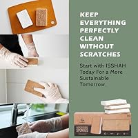 Isshah Plant-Based Kitchen Sponges - FSC Certified and PETA Approved, Natural, Eco-Friendly, Biodegradable Sisal Hemp Sponges for Dishes, Cleaning Sponge for Kitchen, Bathroom, Household - 12 Count — image 6