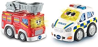 VTech Toot-Toot Drivers 2 Car Rescue Pack with Fire Engine and Police Car | Interactive Toddlers Toy for Pretend Play, Lights & Sounds | For Boys & Girls 12 Months, 2, 3, 4 + Years, English Version
