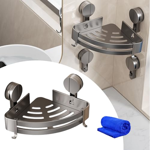 lfjfaecx Bathroom Triangle Shelf Shower Shelves Suction Cup Suction Cup Storage Rack Large Capacity Strong Load-Bearing Bathroom Suction