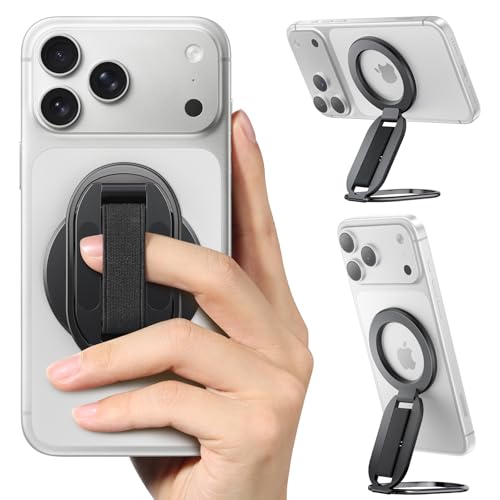 [2026 Upgraded] SUPERONE MagSafe Phone Grip for MagSafe Kickstand, Removable Cell Phone Grip Magnetic Ring Holder with Two-Sided Magnets, Mag Safe Ring Stand Loop for iPhone 17/16/15/14/13/12 Series