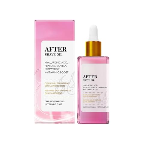 Aceite Cuidado Después Afeitado Mujer Fresa, Calmante Hidratante Tras Depilación, Con Emolientes Para Piel Delicada, Para Piernas Brazos Zona Bikini, Reduce Enrojecimientos Irritaciones Cutáneas, 01