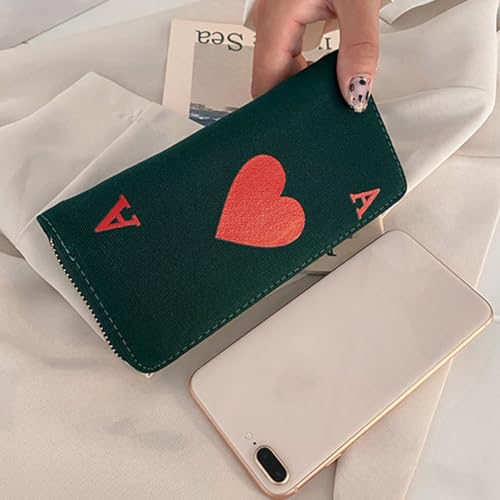 1 Pcs Keychain Wallet Zip Around Wallet Canvas Wallet Womens Wallet Small Wallets Woman Slim Wallet for Women for Women（Blackish Green）4