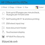 HP OfficeJet Pro 9125e All-in-One Printer, Color, Printer-for-Small Medium Business, Print, Copy, scan, fax,Touchscreen; Smart Advance Scan, 3 months of Instant Ink included - Image 2