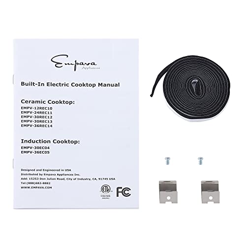 Empava 12" Electric Radiant Cooktop 2 Burners Stove Top With 1-99 Minutes Timer And 9 Heating Levels Smooth Glass Surface In Black, 12 Inch #TOP6