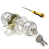 Vammcht Door Knob, Door Lock with Keys for Bedroom, Security Crystal Door Knobs with Lock for Bedroo