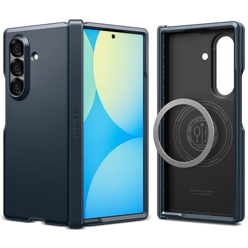 Spigen �y�n��18�N�̋Z�p�́zGalaxy Z Fold7 �P�[�X �q���W�ی� �ϏՌ� MagFit�Ή� �L�b�N�X�^���h�t�� �w��h�~ �����Y�ی� �^�t�A�[�}�[�E�v���E�}�O�t�B�b�g ACS09550 (�V�G���u���[)