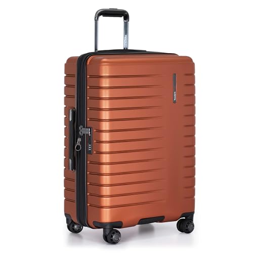Image of Traveler's Choice Archer Polycarbonate Hardside Spinner Luggage,Tie Down Straps, Orange, 3-Piece Set