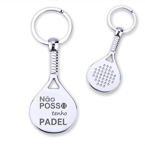 Chaveiro Pá de Remo - Chaveiros - Não posso, tenho Paddle - Chaveiro Padel gravado - Acessórios para jogadores de padel - Presentes originais com mensagem gravada a laser - Chaveiros para amigos,