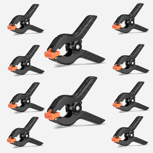 Image of Spring Clamps,10 Pack 4.5in Professional Plastic Heavy Duty Spring Clips for Crafts, Backdrop Clips Clamps for Backdrop Stand,Photography Studios,Woodworking,Home Improvement