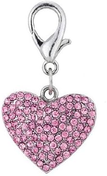 Pingente de Coração com Strass para Coleira de Gatos e Cães PETFAVORITES