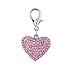 PetFavorites Couture Designer Fancy Bling Rhinestone Heart Pet Cat Dog Necklace Collar Charm Pendant Jewelry (Pink)