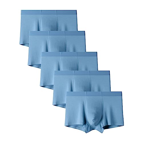 Men's Seamless Middle Waist U-Convex Underwear Breathable Light Boxer Briefs Solid Plain Underpants