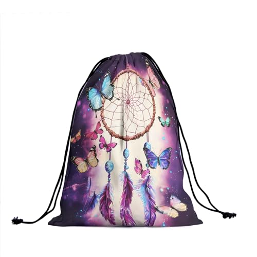 Image of Nerxy Dream Catcher Gymnastics Grip Bag - Butterfly Grip Bags for Gymnastics Mini Gym Bag Galaxy Drawstring Storage Pouch Adjustable