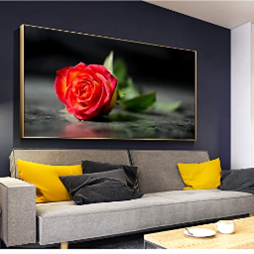 Image pour lit chambre décor grand format rose rouge sans cadre 90x180