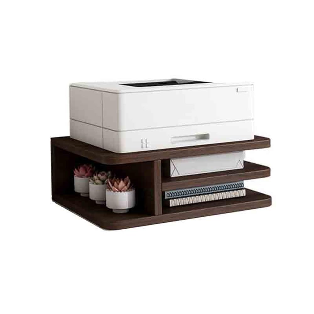Étagères de Rangement Étagère for Imprimante De Bureau, Petit Support D'imprimante, Rehaussante, Peut Contenir du Papier A4, À Plusieurs Niveaux pour Le Bureau(Bruin)