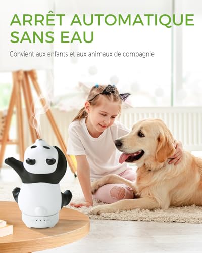 Diffuseur d'aromathérapie panda et veilleuse 7 couleurs pour l'humidification de la maison - 7
