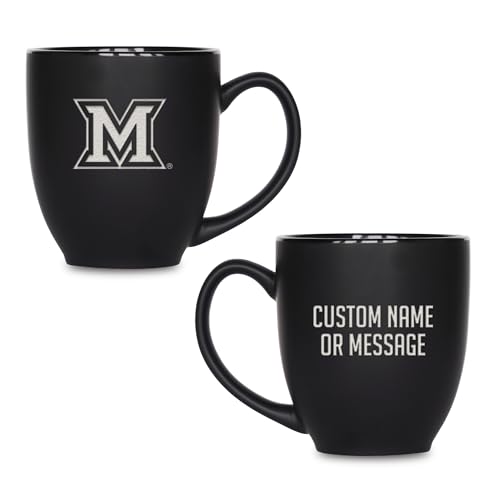 Image of Rico Industries NCAA Primary 15-Oz Personalized Matte Black Bistro Mug - for Hot or Cold Drinks