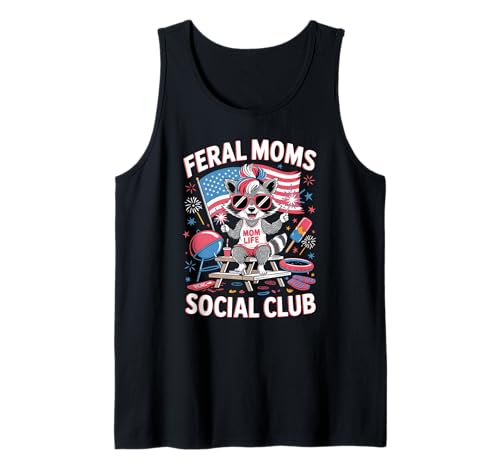 Feral Moms Social Club 4 de julio Camiseta sin Mangas