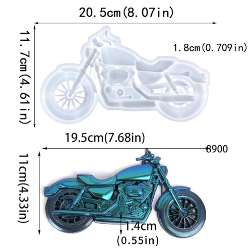 Wehous Unique Motorcycle Silicone Mold 3D Cool Motorcycle Resin Mold Epoxy Mold Vintage Wall Hanging Home Decor Motorbike Silicone Molds for Cake Fondant Chocolate Car Vehicle Craft Resin Accessories by Wehous - Used condition - Image 3