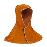 hynade Leather Welding Hood, Welding Neck Protector, Cowhide Split Leather Welding Caps Head...