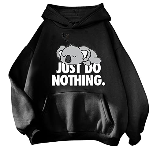 Sudadera con capucha para mujer en algodón corte holgado y cómodo A62