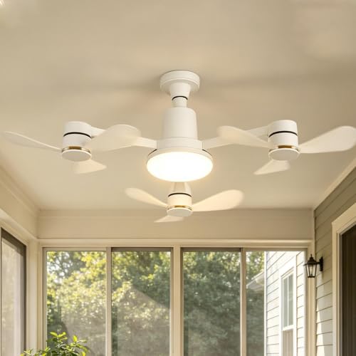 Ventilador de techo con luces LED y función memoria para cocina e interior 2
