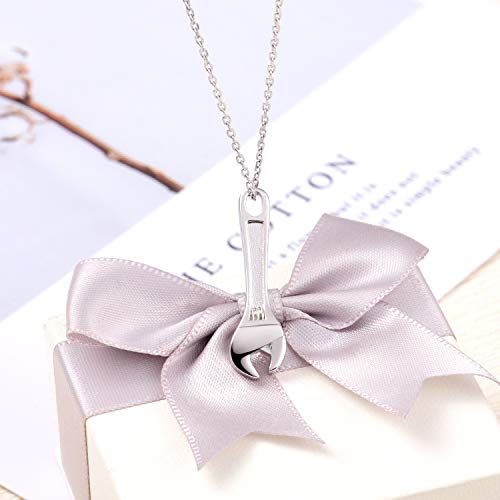 Jinlou Tool Wrench Urn Pendant Necklace for ashes Sterling Silver Keepsake Memorial Cremation Jewelry Urn Necklace for Human Man Women3