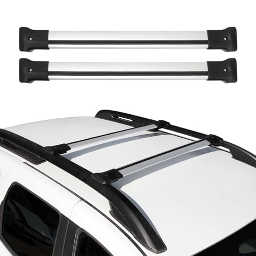 Barres de Toit transversales Compatible avec Dacia Duster 2010-2013 en Aluminium Gris