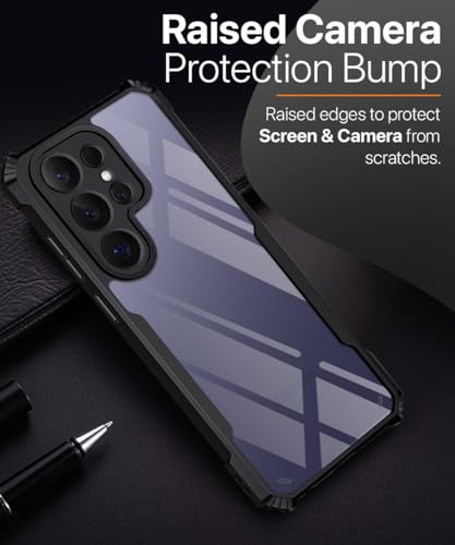 Image of WOW IMAGINE Shock Proof Clear Back Case Mobile Cover for Samsung Galaxy S26 Ultra 5G 2026 (Hard | Hybrid PC + TPU | Full Armour Device & Camera Protection | Black)