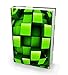 Book Sox Stretchable Book Cover: Jumbo Green Cube Print. Fits Most Hardcover Textbooks up to 9 x 11. Adhesive-Free, Nylon Fabric School Book Protector. Easy to Put On. Washable & Reusable Jacket.