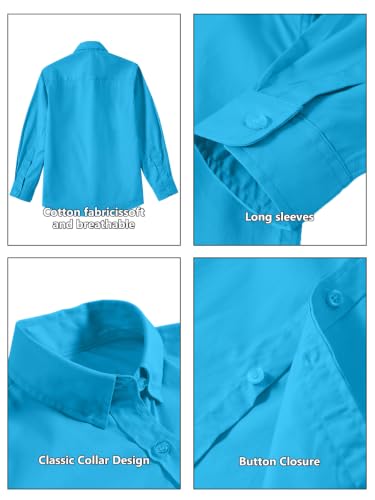Image of DHTS Boys' Dress Shirts Toddle Boy Long Sleeve Uniform Shirt for Kids