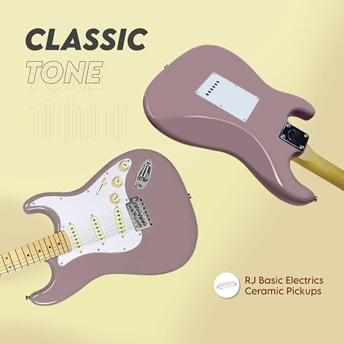 Rj Guitars RJBES5 Basic Electrics Skycaster Full Size 39 Inch Solid Body Electric Guitar, S-Type thumb #2