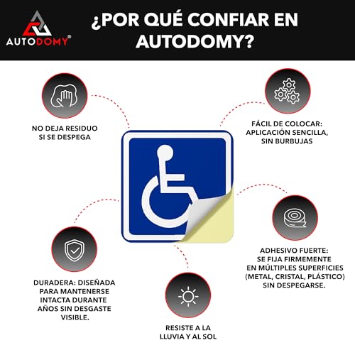 Miniatura 3 de Autodomy Pegatinas Discapacitado Minusvalido Pack 2 Unidades Adhesivo Minusvalido Coche Furgoneta Camión 10x10 Cm Uso Externo