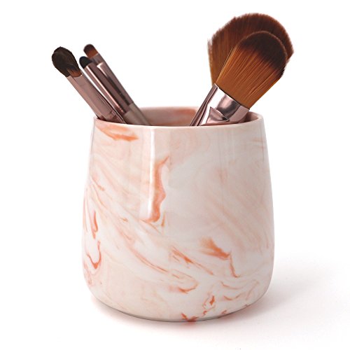 Ceramic Tumbler Cup for Toothbrush, Toothpaste, Pens, Makeup Brushes Holder Stand