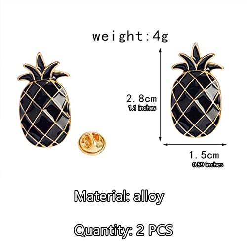 Image of 2 Piece Sweet Pineapple Enamel Pin Hat Pin Brooch Pin Badge Pin Funny Fashion Fruit Lapel Pin Jewelry