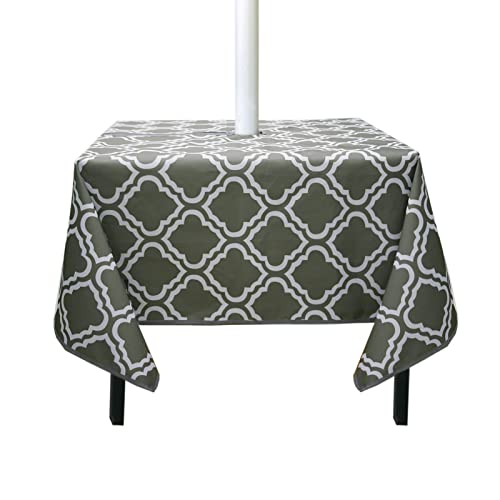 4,92 ft Auslaufsichere Tischdecke mit Reißverschluss-Regenschirmloch wasserdichte Tischdecke für den Terrassentischdecken Tischdecken für EIN Picknick Cover