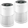 2 Pack Air Purifier for Home Bedroom with H13 True HEPA Filter for Smoke, Smokers, Dust, Odors, Pollen, Pet Dander | Quiet 99.9% Removal to 0.1 Microns | White Available for California