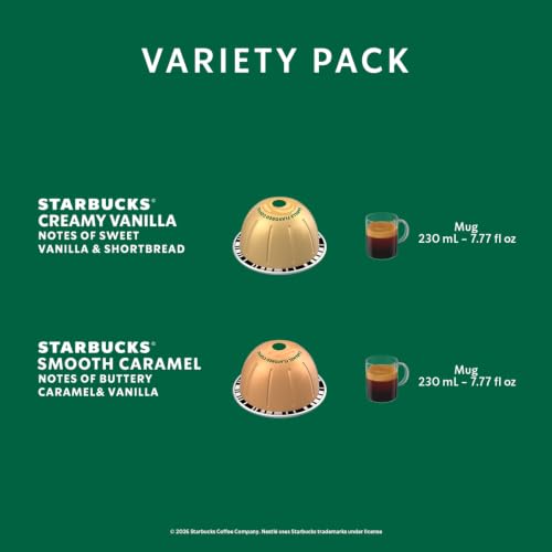 Image of Starbucks by Nespresso Vertuo, Flavored Variety Pack Coffee, 30-count | Variety of Roasts Coffee Pods, Brews 7.8 oz.