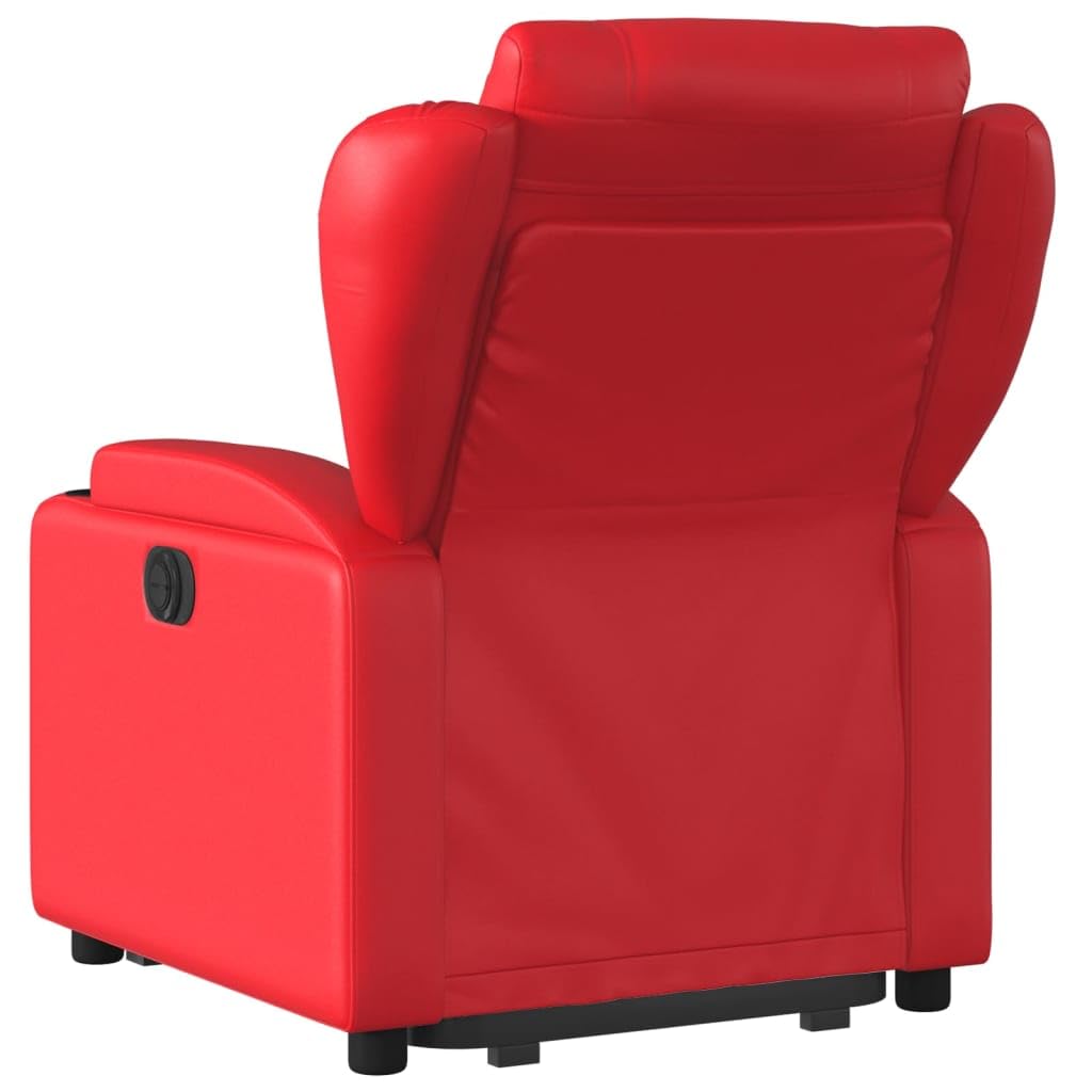 Fauteuil de relaxation électrique en cuir synthétique rouge - 77 x 94,5 x 100 cm - Fauteuil de jardin confortable - Convient pour le salon et le balcon